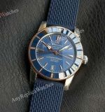 GF Breitling Superocean Heritage II 42mm 2824 Movement Blue Face Rose Gold Markers Rubber Band Watch